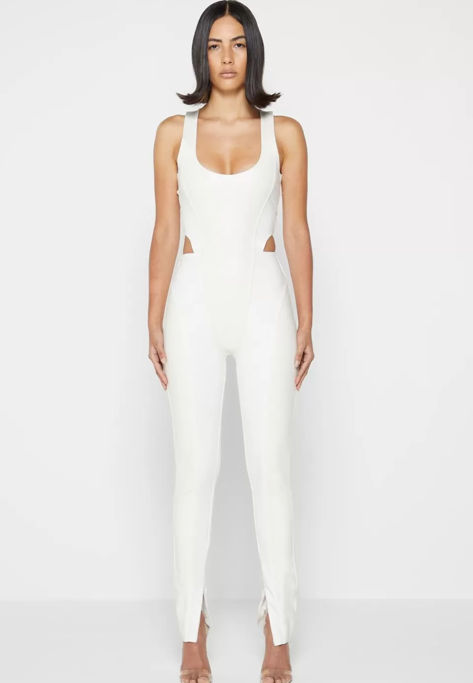 Manière De Voir Vegan Leather Corset Lace Up Jumpsuit>Woman Jumpsuits & Playsuits
