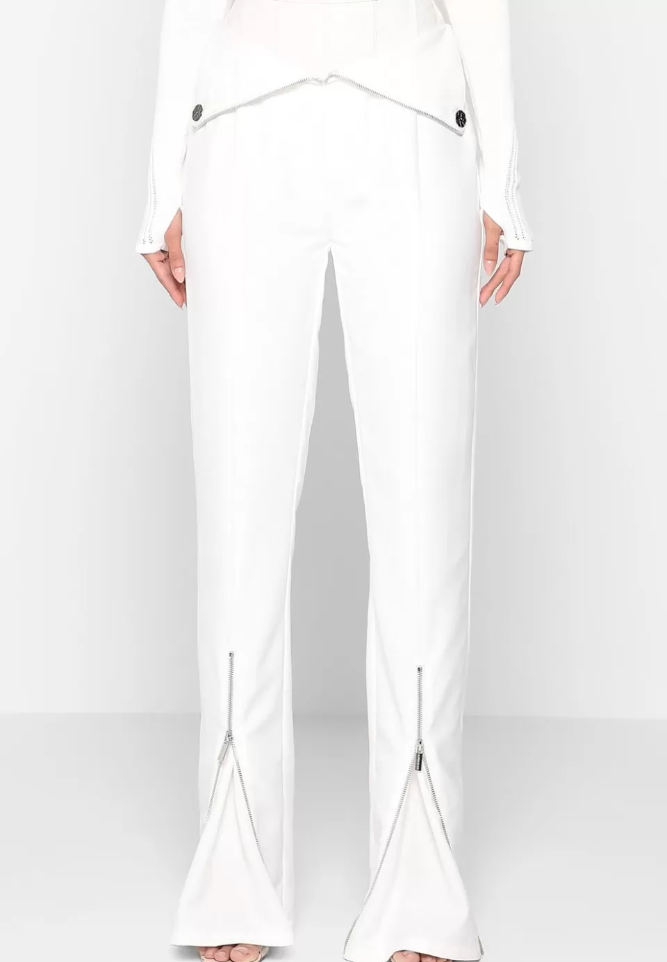Manière De Voir Vegan Leather Corset Zip Trousers>Woman Trousers