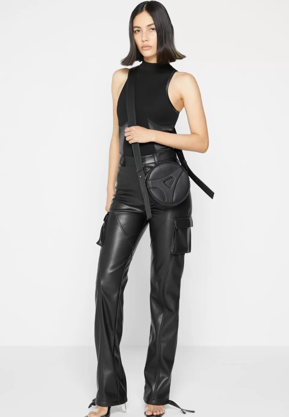 Manière De Voir Vegan Leather Embossed Eiffel Round Bag>Woman Bags