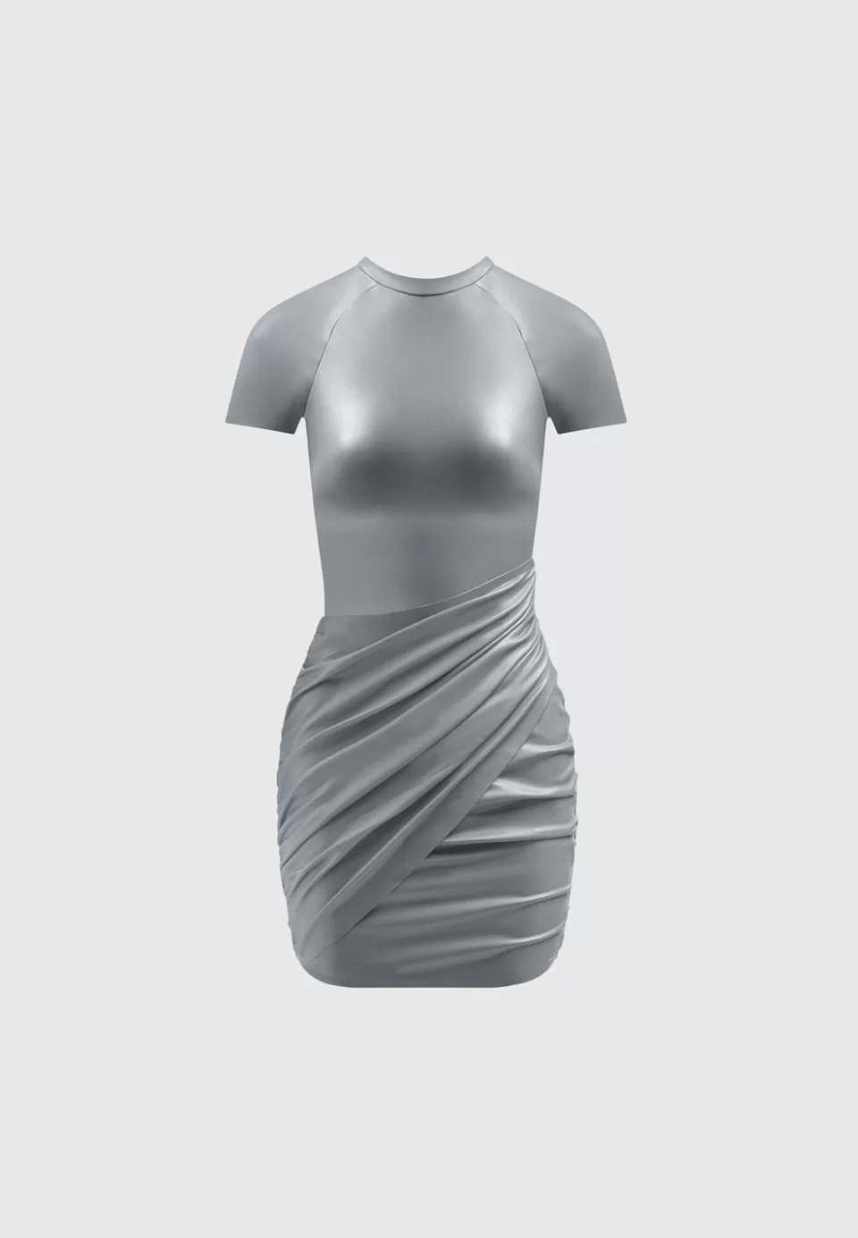 Manière De Voir Vegan Leather Gathered Dress>Woman Dresses
