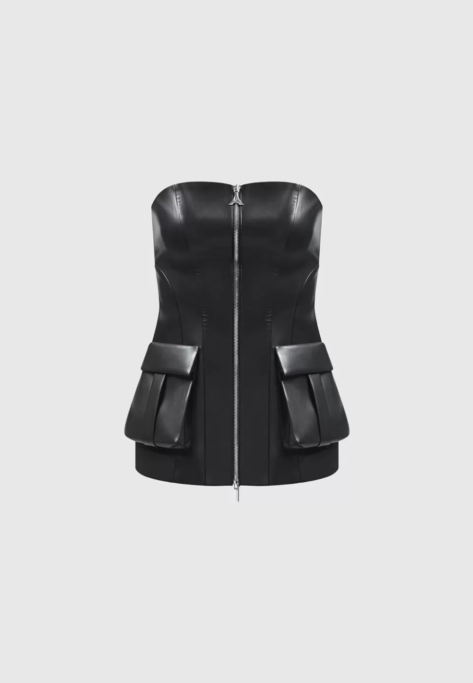 Manière De Voir Vegan Leather Longline Bandeau Top>Woman Matching Sets