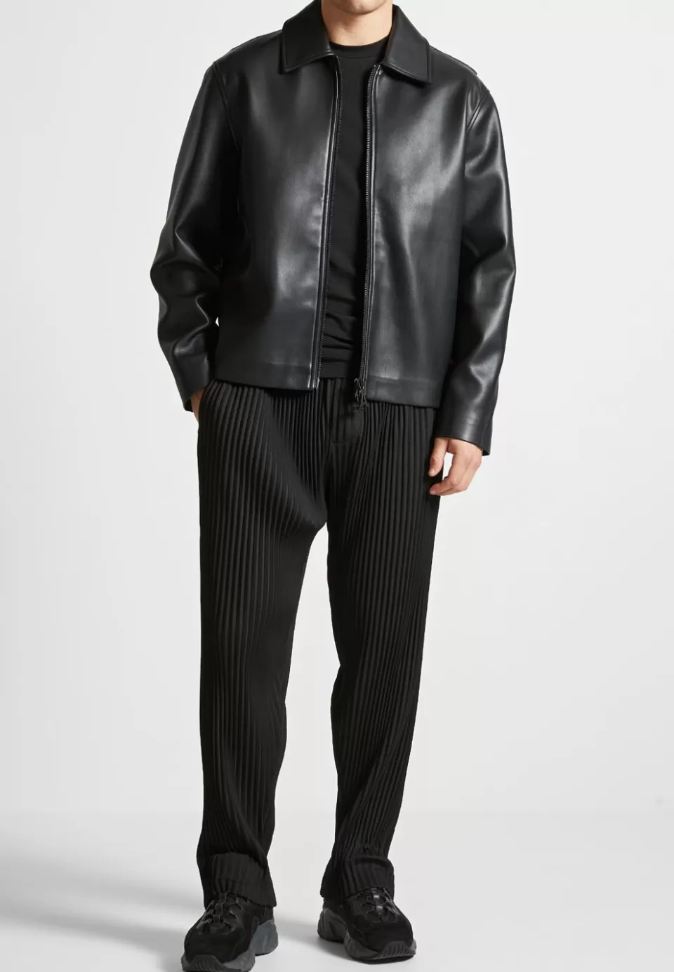 Manière De Voir Vegan Leather Minimal Boxy Jacket>Man Jackets