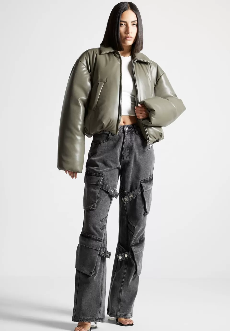 Manière De Voir Vegan Leather Padded Bomber Jacket>Woman Jackets