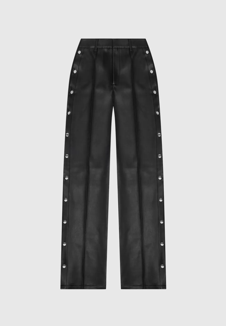 Manière De Voir Vegan Leather Pintuck Popper Trousers>Woman Trousers