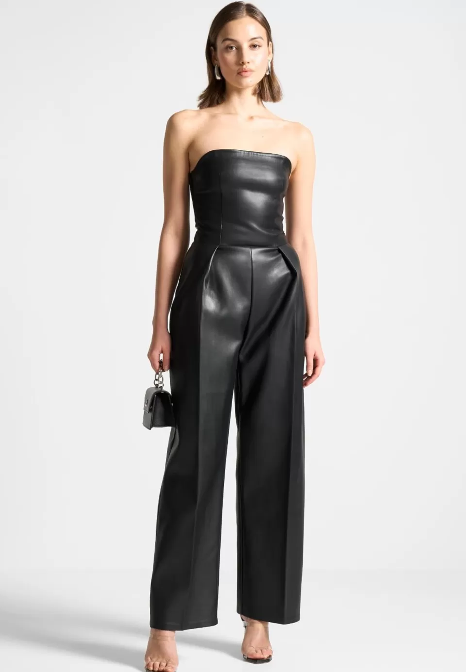 Manière De Voir Vegan Leather Tailored Jumpsuit>Woman Jumpsuits & Playsuits