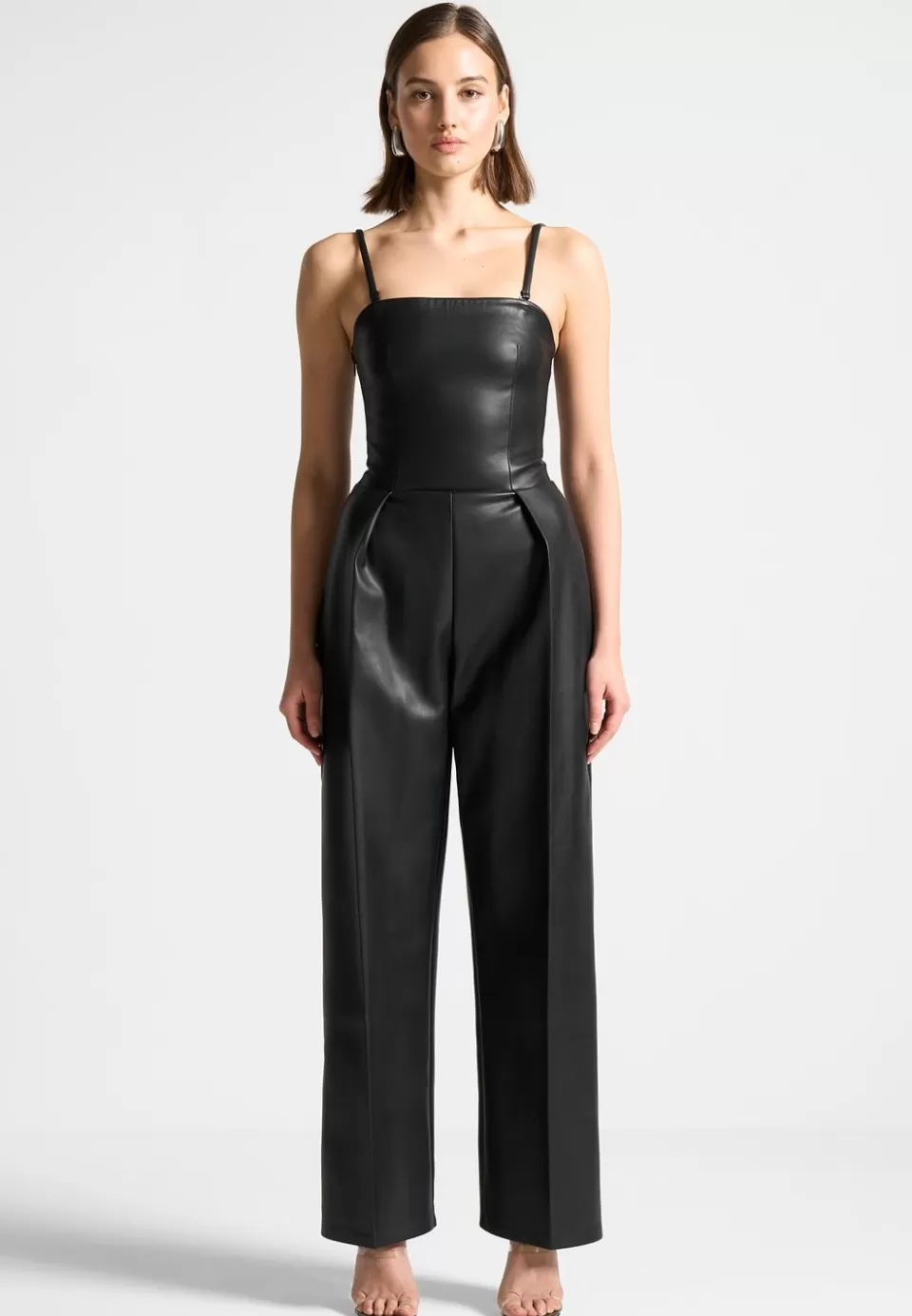 Manière De Voir Vegan Leather Tailored Jumpsuit>Woman Jumpsuits & Playsuits