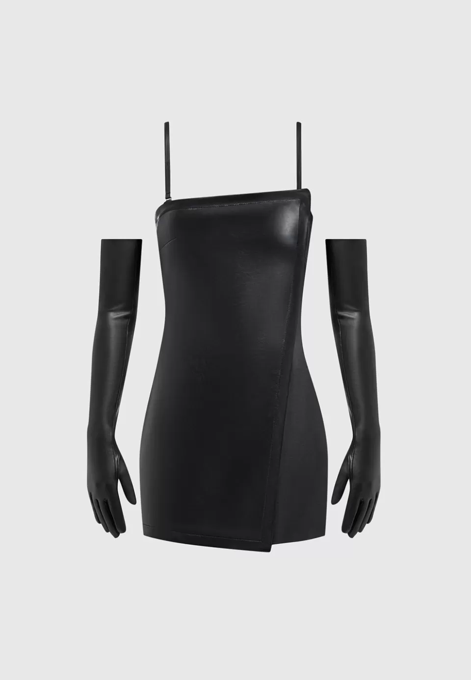 Manière De Voir Vegan Leather Tailored Playsuit With Gloves>Woman Jumpsuits & Playsuits