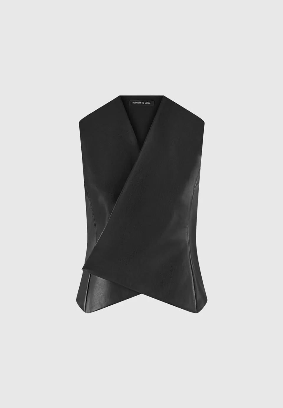 Manière De Voir Vegan Leather Wrap Waistcoat>Woman Blazers & Waistcoats