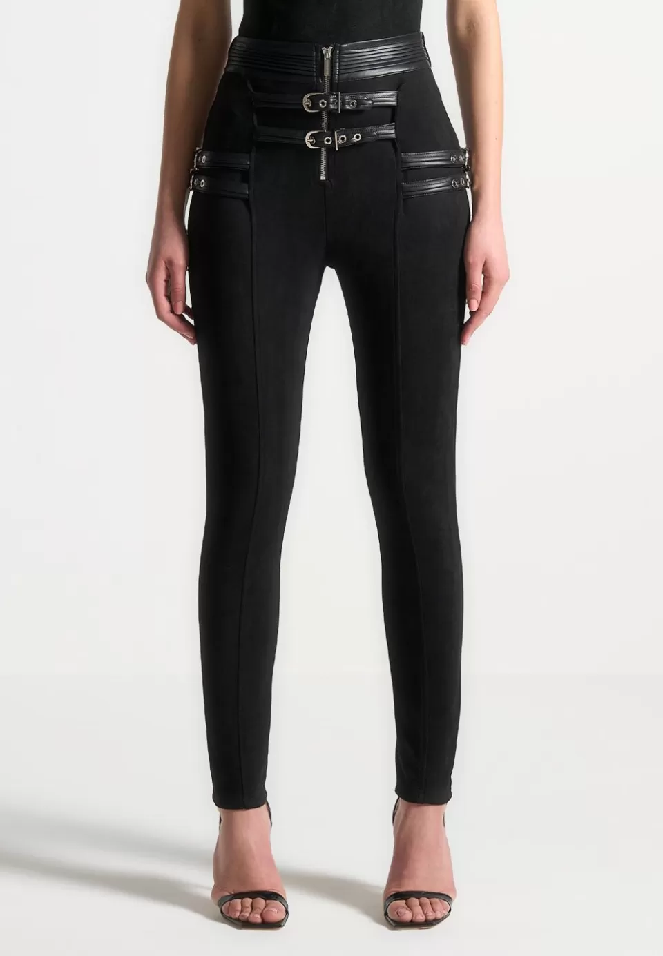 Manière De Voir Vegan Suede Buckle Detail Leggings>Woman Matching Sets