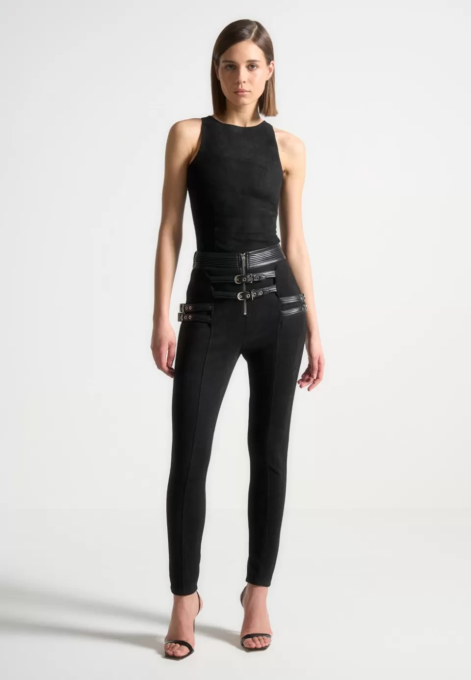 Manière De Voir Vegan Suede Buckle Detail Leggings>Woman Matching Sets