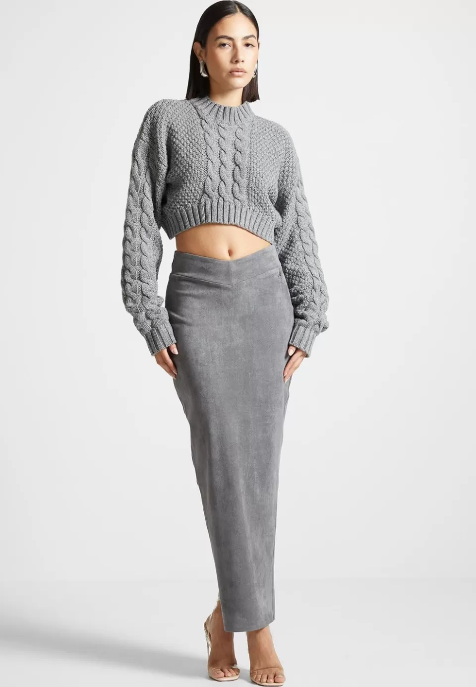 Manière De Voir Vegan Suede Midaxi Skirt>Woman Matching Sets