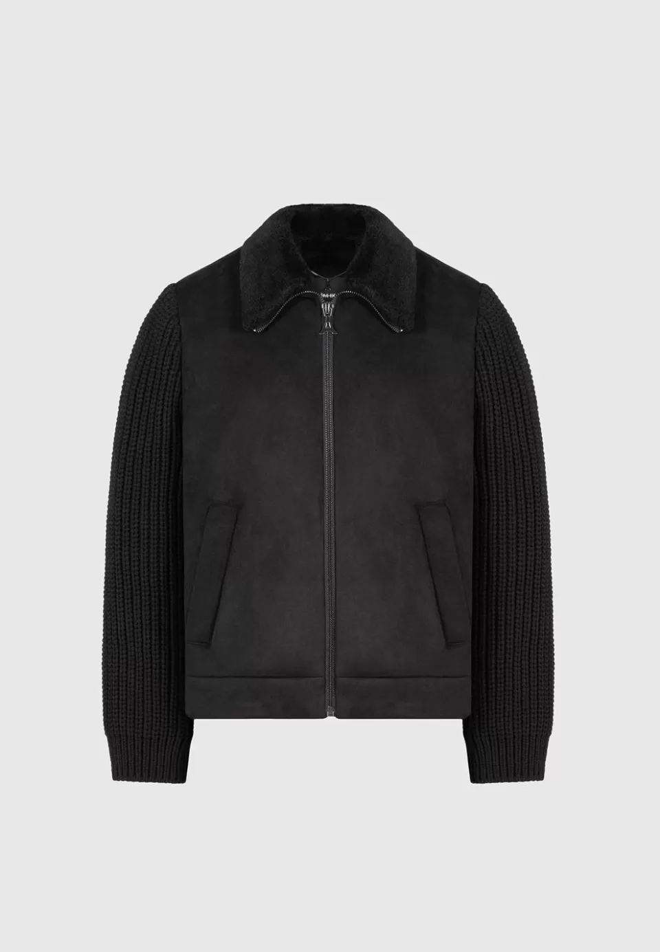 Manière De Voir Vegan Suede Shearling & Knit Jacket>Man Jackets