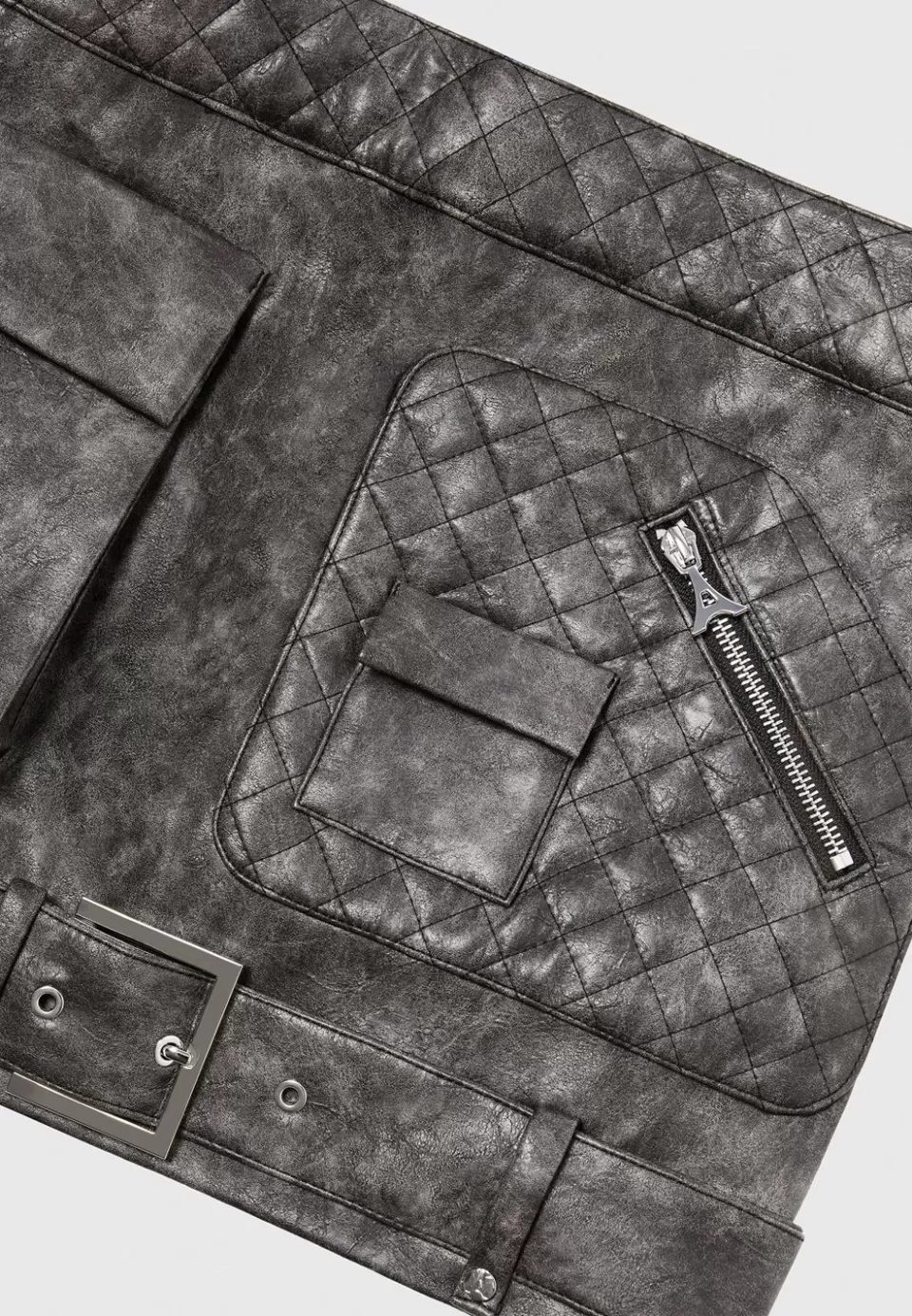 Manière De Voir Vintage Vegan Leather Cargo Mini Skirt>Woman Skirts
