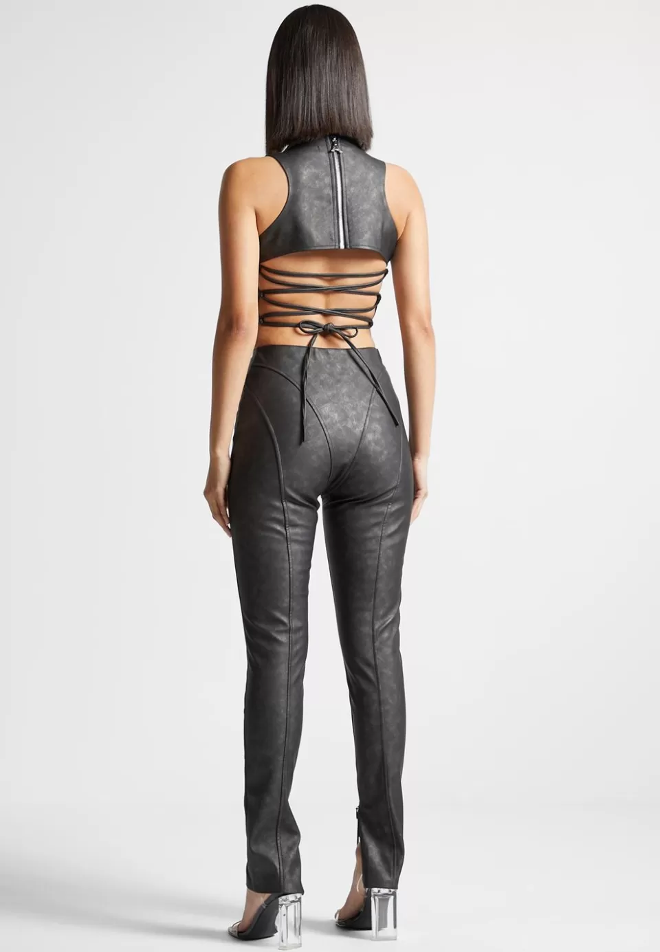 Manière De Voir Vintage Vegan Leather Corset Jumpsuit>Woman Jumpsuits & Playsuits