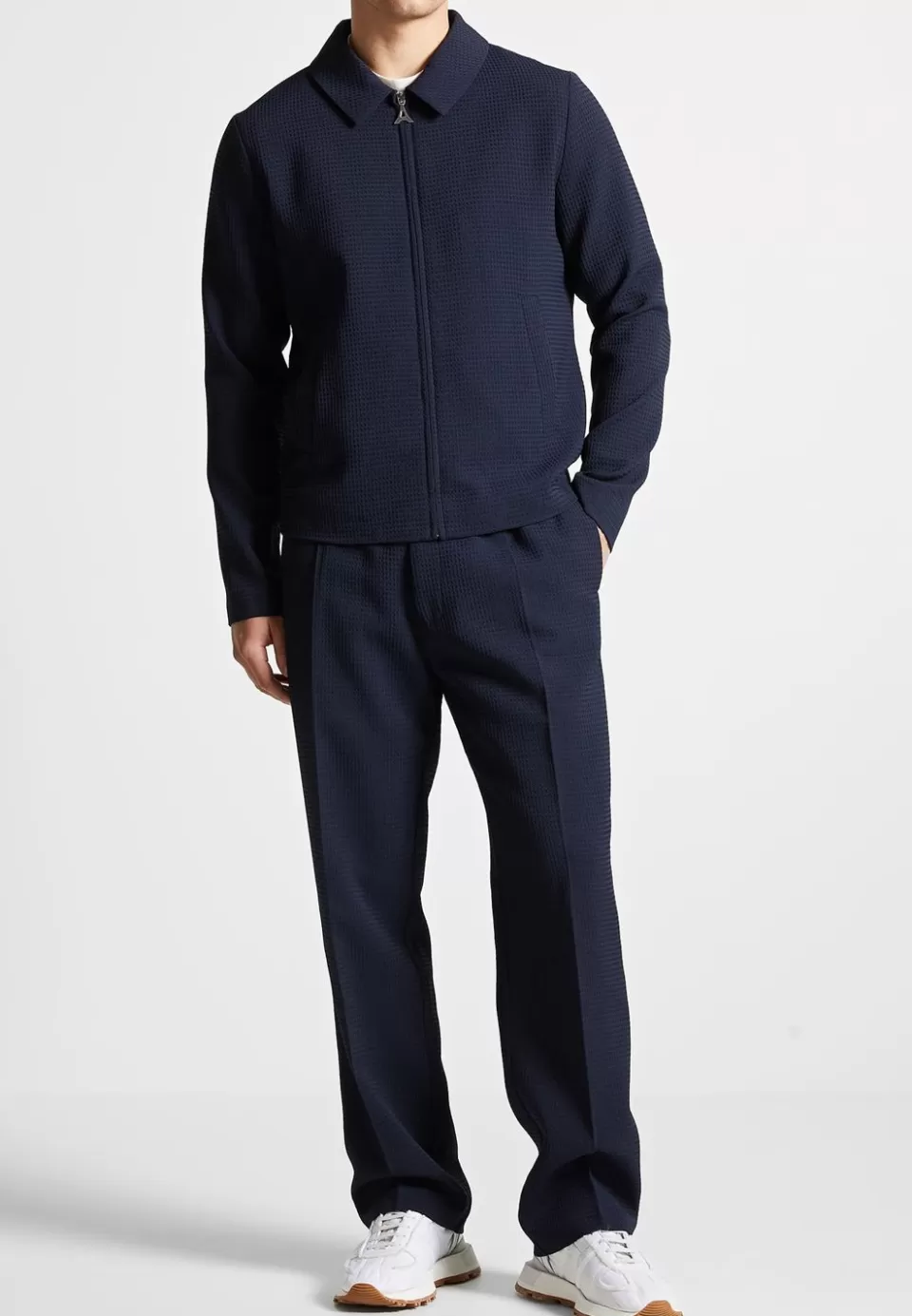 Manière De Voir Waffle Seersucker Trousers>Man Formal Trousers