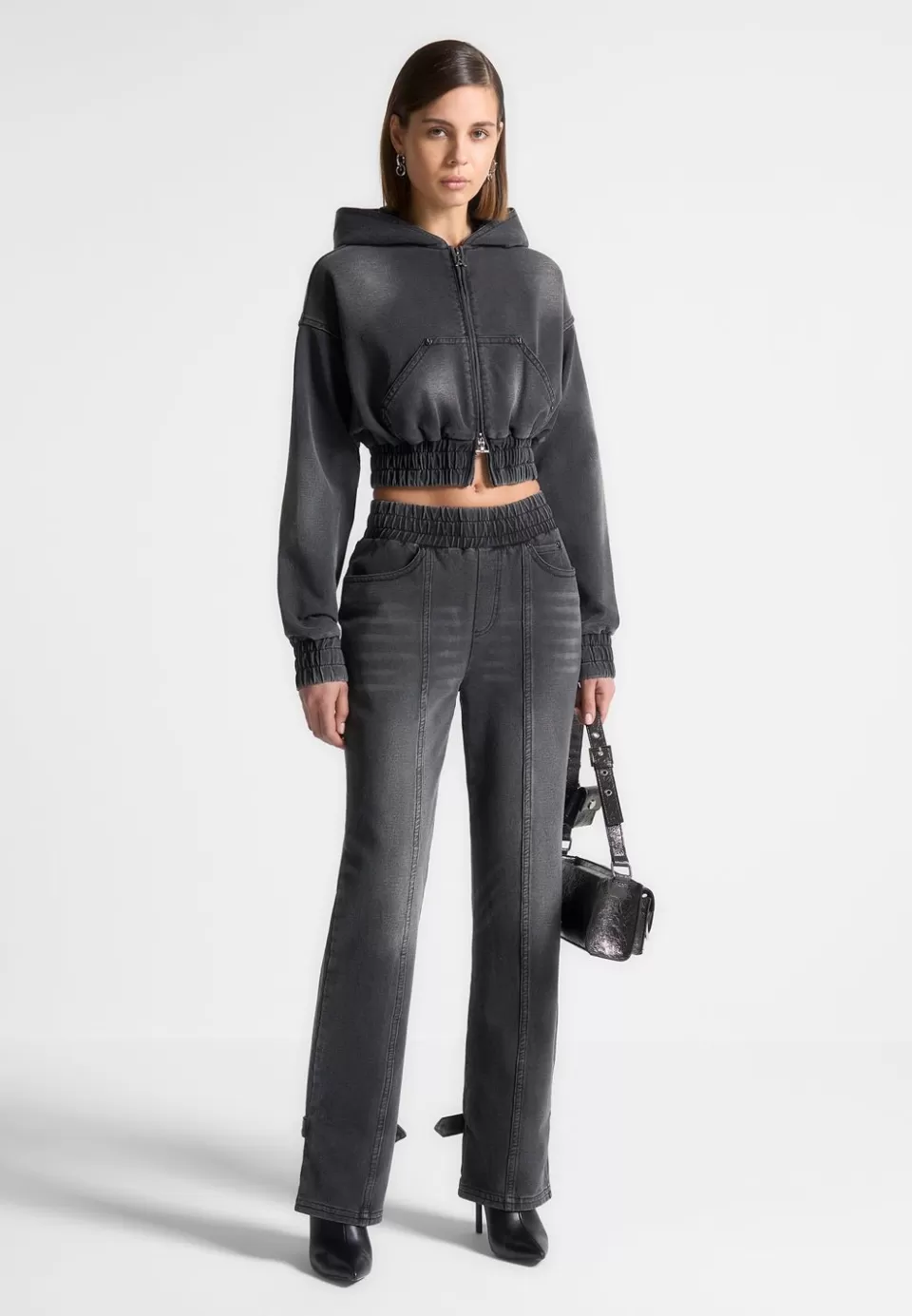 Manière De Voir Washed Denim Jersey Joggers>Woman Cargo Pants & Joggers