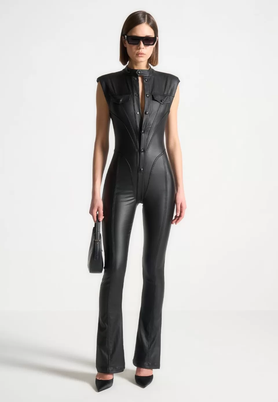 Manière De Voir Wax Coated Denim Jumpsuit>Woman Jumpsuits & Playsuits
