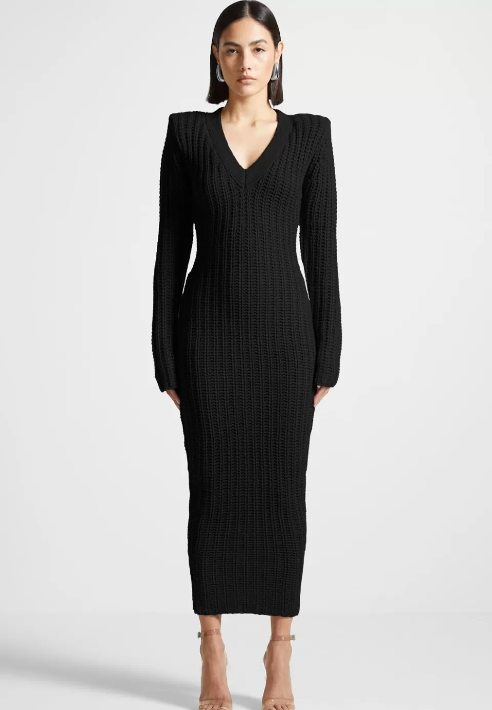 Manière De Voir Wide Shoulder Knitted Midaxi Dress>Woman Knitwear