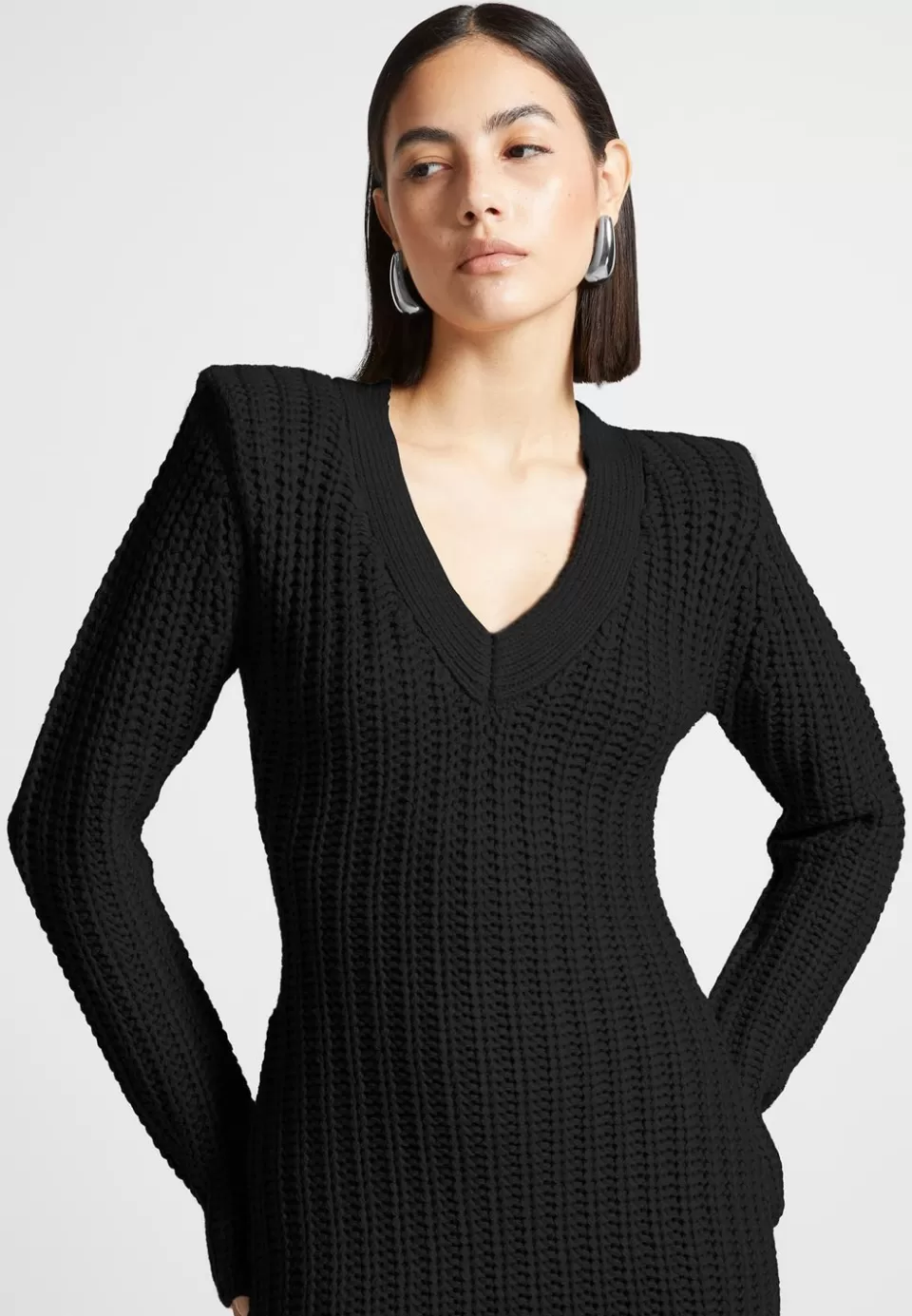 Manière De Voir Wide Shoulder Knitted Midaxi Dress>Woman Dresses