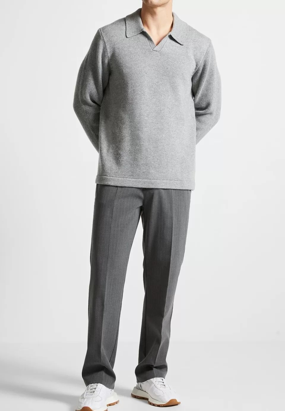 Manière De Voir Wool Blend Knit Revere Long Sleeve Jumper>Man Knitwear