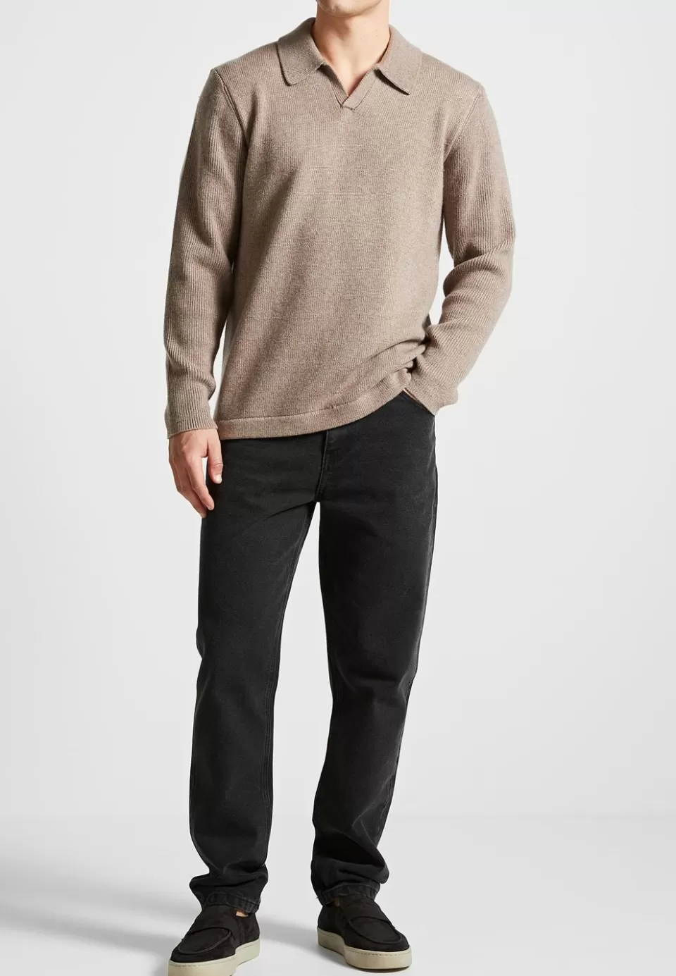 Manière De Voir Wool Blend Knit Revere Long Sleeve Jumper>Man Knitwear