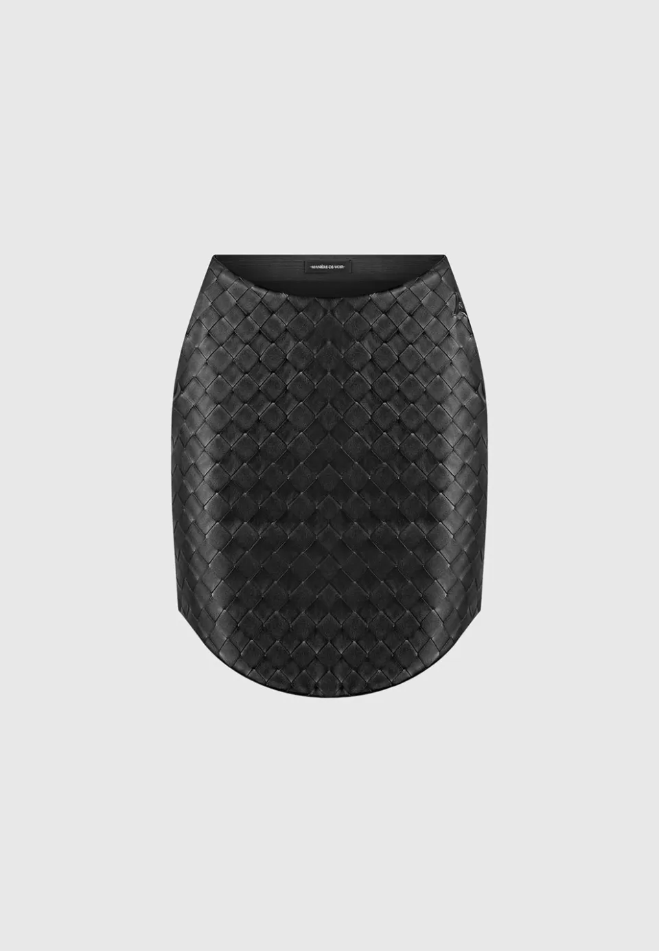 Manière De Voir Woven Leather Dipped Waist Mini Skirt>Woman Skirts