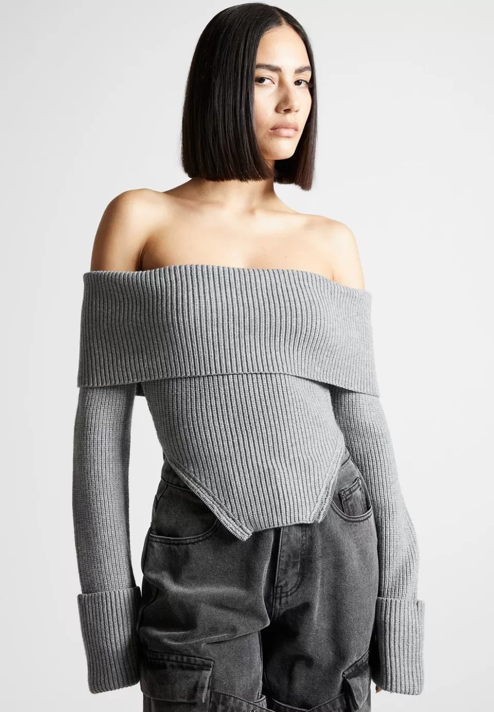 Manière De Voir Zip Detail Knit Bandeau Top>Woman Knitwear